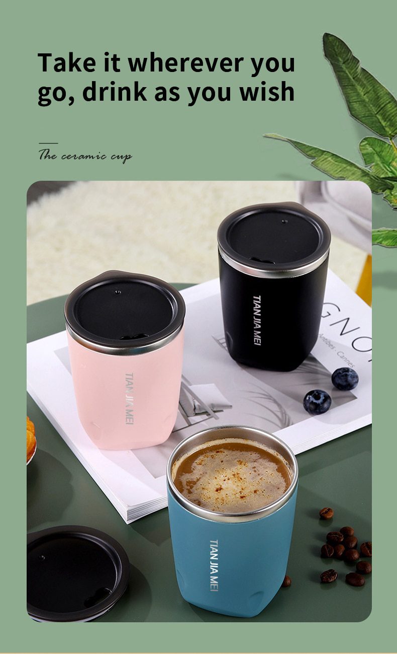 NEW StainlessSteel Insulated Coffee Cup With Lid Handy Cup Office Portable Handy Cup Girl Car WaterCup Lnsulation Is Not Hot