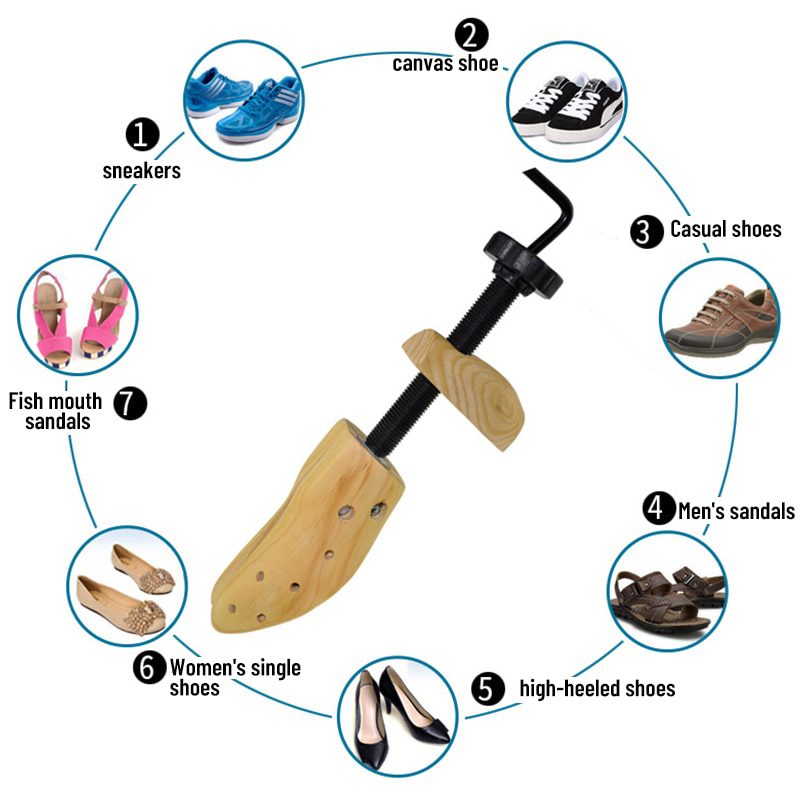 NEW Shoe Stretcher Wooden Shoes Tree Shaper Rack Pine Wood Shoe Tree Adjustable Flats Pumps Boots Expander Trees For Man Women