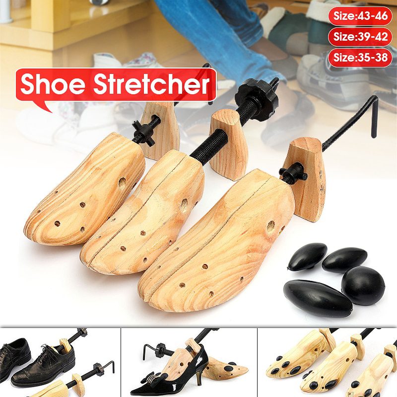 NEW Shoe Stretcher Wooden Shoes Tree Shaper Rack Pine Wood Shoe Tree Adjustable Flats Pumps Boots Expander Trees For Man Women