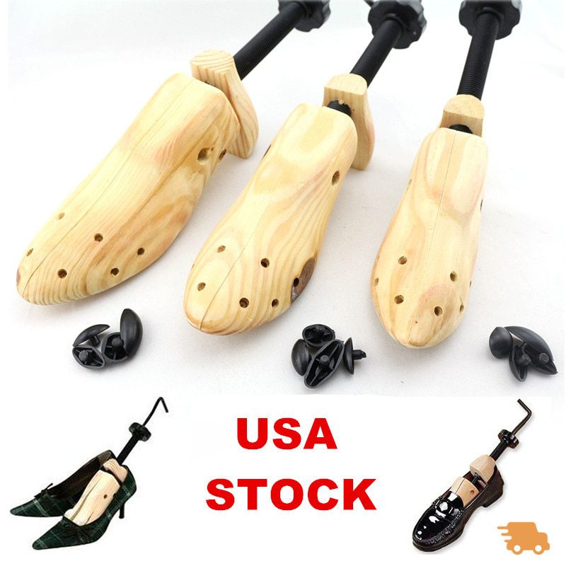 NEW Shoe Stretcher Wooden Shoes Tree Shaper Rack Pine Wood Shoe Tree Adjustable Flats Pumps Boots Expander Trees For Man Women