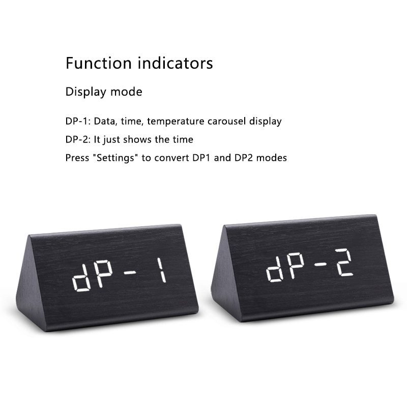 NEW Digital Clock LED Wooden Alarm Clock Table Sound Control Electronic Clocks Desktop USB/AAA Powered Desperadoes Home Table De