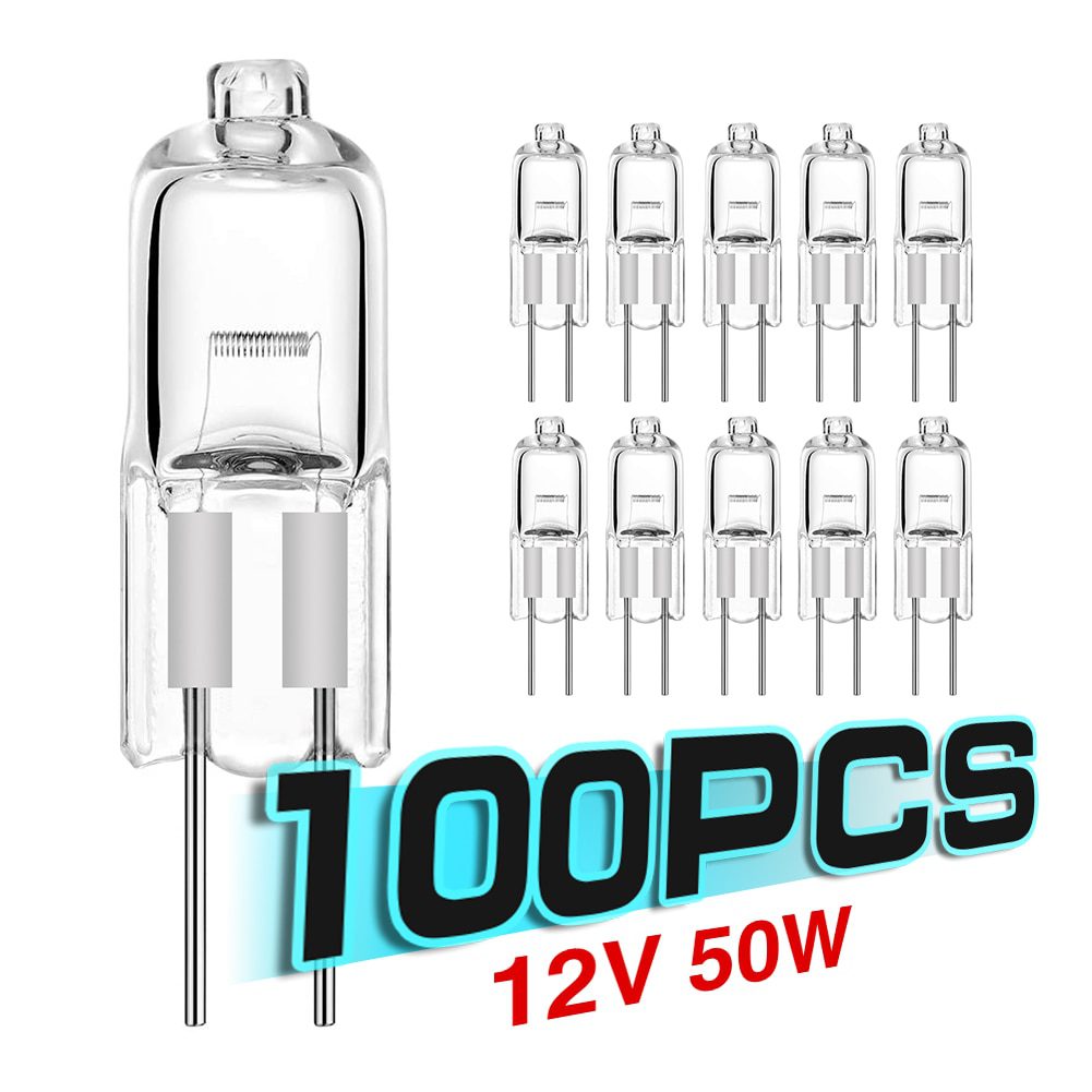 NEW 100PCS/LOT halogen G4 12V 5W 10W 20W 35W 50W bulb lamp beads halogen 12v g4 bulb g4 5w bulb bead 20w g4 12v 30w high quality