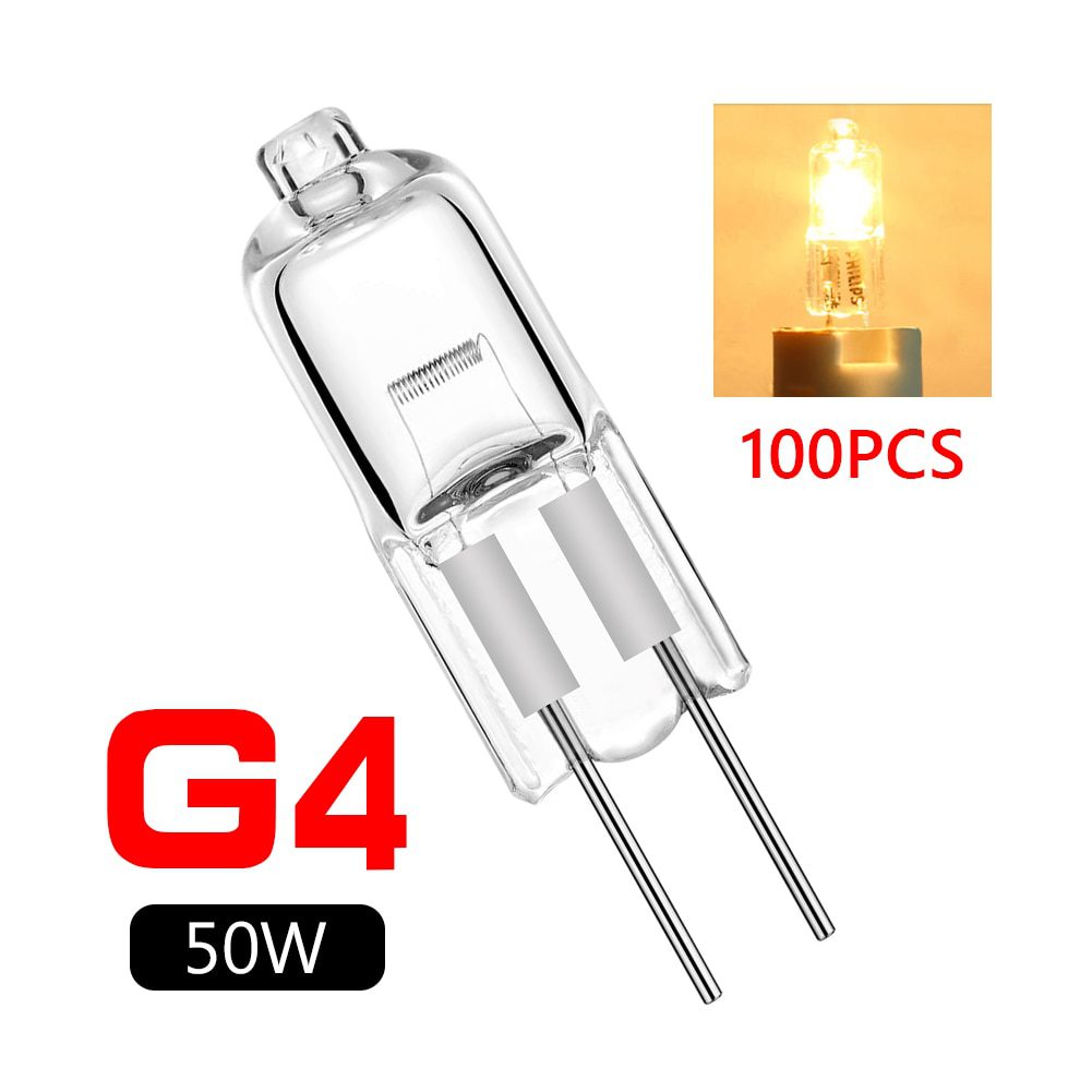 NEW 100PCS/LOT halogen G4 12V 5W 10W 20W 35W 50W bulb lamp beads halogen 12v g4 bulb g4 5w bulb bead 20w g4 12v 30w high quality