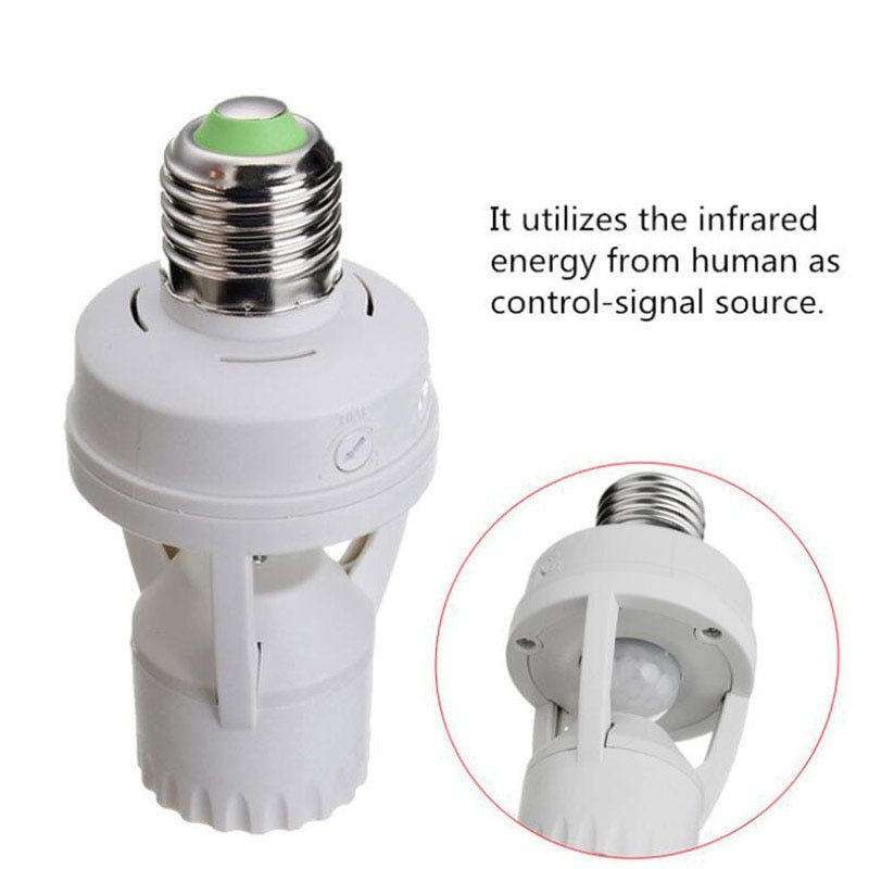 NEW Infrared Motion Sensor E27 power plug LED Lamp Base Socket Adapter Holder Light Control Switch Bulb 110V-240V PIR Induction