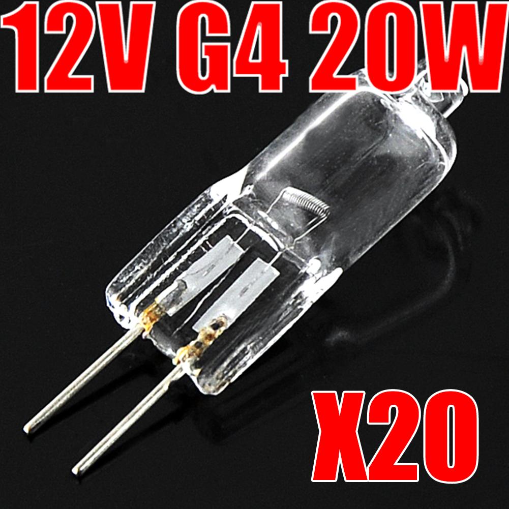 NEW 20pcs/lot Ultra Bright g4 12 v 20 w JC Type halogen lamp G4 12V 20W bulb inserted beads crystal lamp halogen bulb