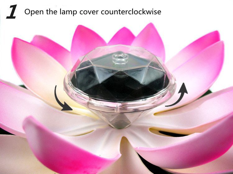 NEW Solar Artifical Floating Lotus Light Solar Powered Night Light Pool Light Lotus Lamp Garden Pond Fountain Decor Outdoor Ligh