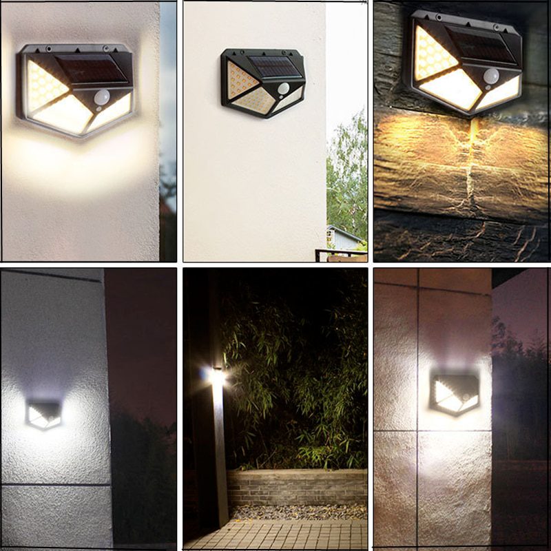 NEW 100 LEDs Solar Led Light Outdoor Solar Lamp PIR Motion Sensor Solar Powered Sunlight Street Light for Garden Decoration