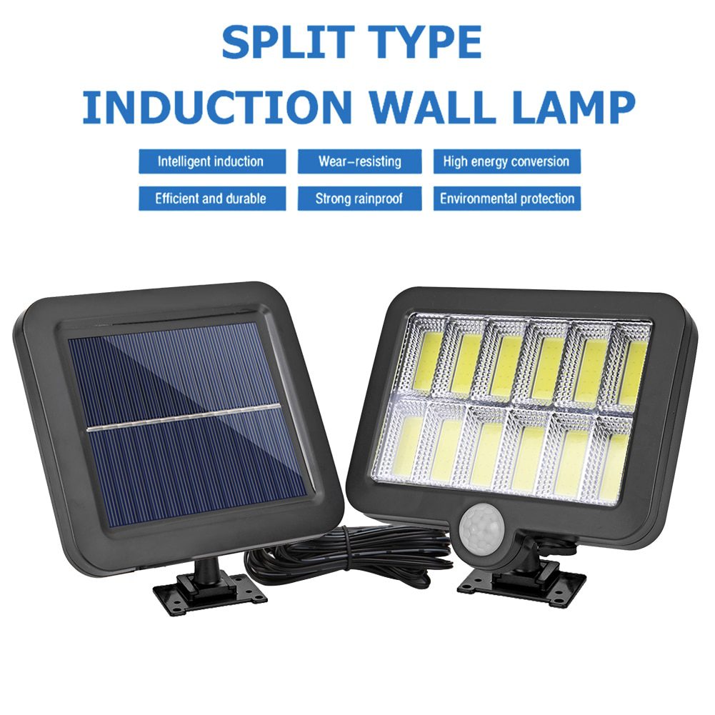 NEW LED Solar Wall Light Waterproof PIR Motion Sensor Solar Lamps 3 Mode Outdoor Pathway Yard Garden Security Lighting