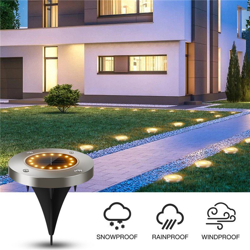 NEW 8/16 LED Solar Led Light Outdoor Solar Powered Lantern Waterproof Solar Lamp Ground Spot Lamp Garden Decoration Outdoor Ligh