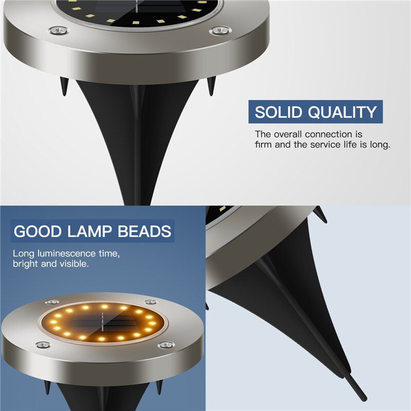 NEW 8/16 LED Solar Led Light Outdoor Solar Powered Lantern Waterproof Solar Lamp Ground Spot Lamp Garden Decoration Outdoor Ligh