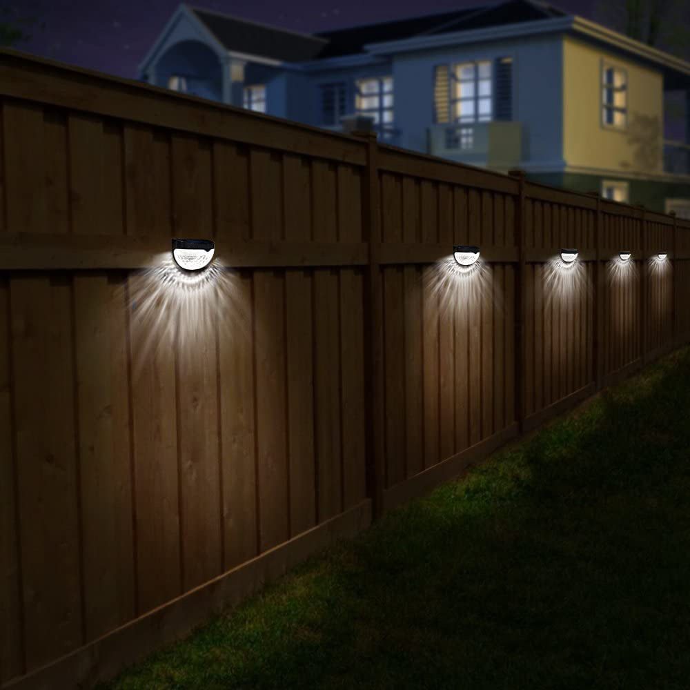 NEW Solar Light Outdoor Light Control Induction Courtyard Decoration Solar Fence Wall Light Semi-circular Energy-saving Street L