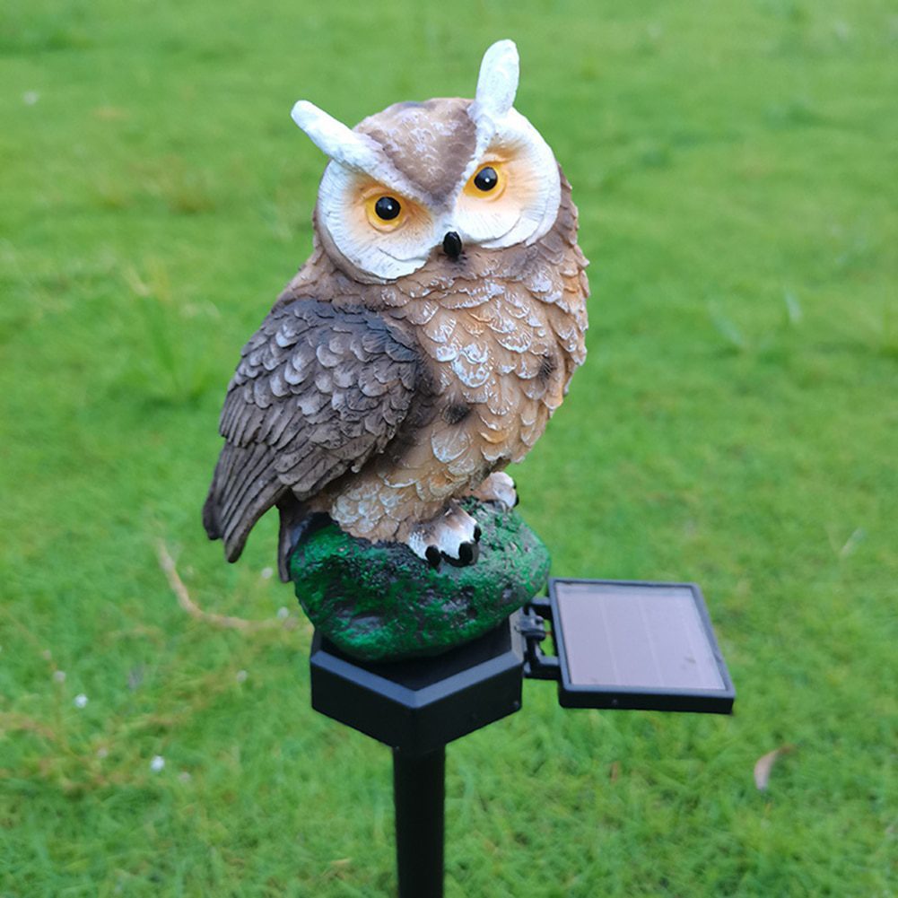 NEW Owl Solar LED Waterproof Lawn Lights Animal Bird Owl Shape Outdoor Backyard Garden Stake Statues Night Lamp Lawn Decor