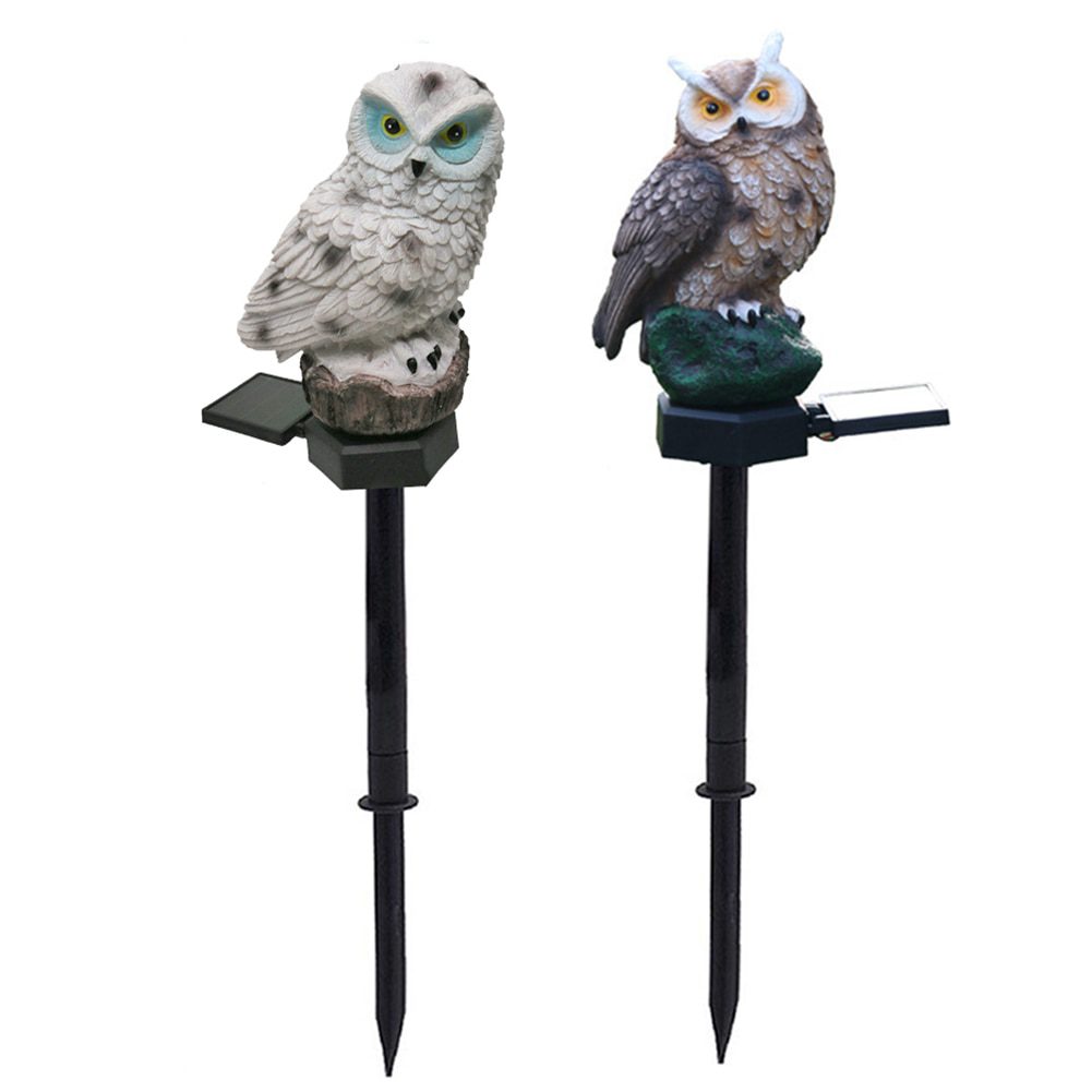 NEW Owl Solar LED Waterproof Lawn Lights Animal Bird Owl Shape Outdoor Backyard Garden Stake Statues Night Lamp Lawn Decor