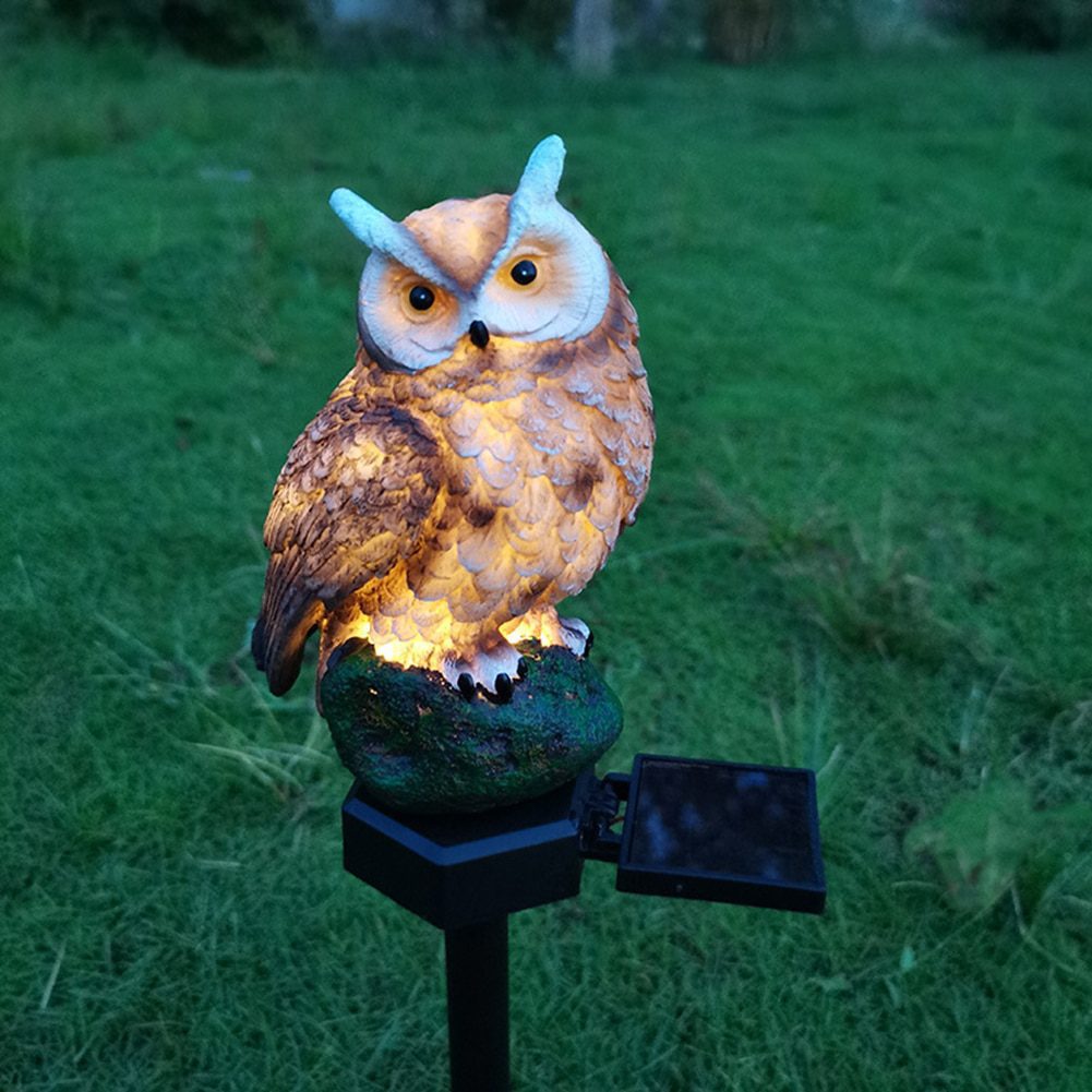 NEW Owl Solar LED Waterproof Lawn Lights Animal Bird Owl Shape Outdoor Backyard Garden Stake Statues Night Lamp Lawn Decor