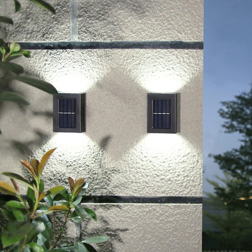 NEW 1/2pcs LED Solar Wall Lamp Outdoor Garden Waterproof Household Wall Lamp Light Up And Down Decorative Garden Courtyard Lamps