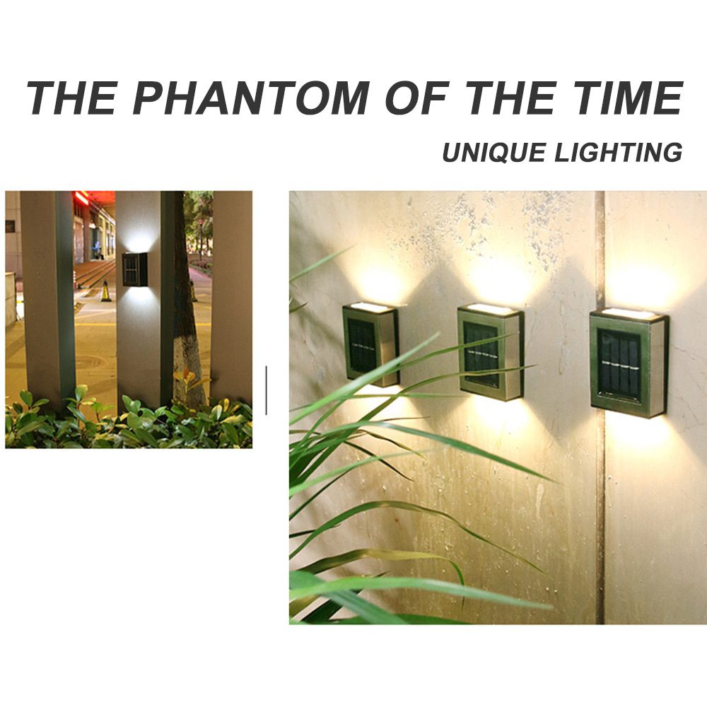 NEW 1/2pcs LED Solar Wall Lamp Outdoor Garden Waterproof Household Wall Lamp Light Up And Down Decorative Garden Courtyard Lamps