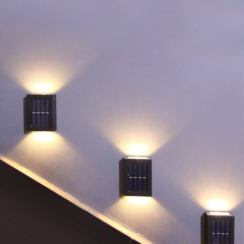 NEW 1/2pcs LED Solar Wall Lamp Outdoor Garden Waterproof Household Wall Lamp Light Up And Down Decorative Garden Courtyard Lamps