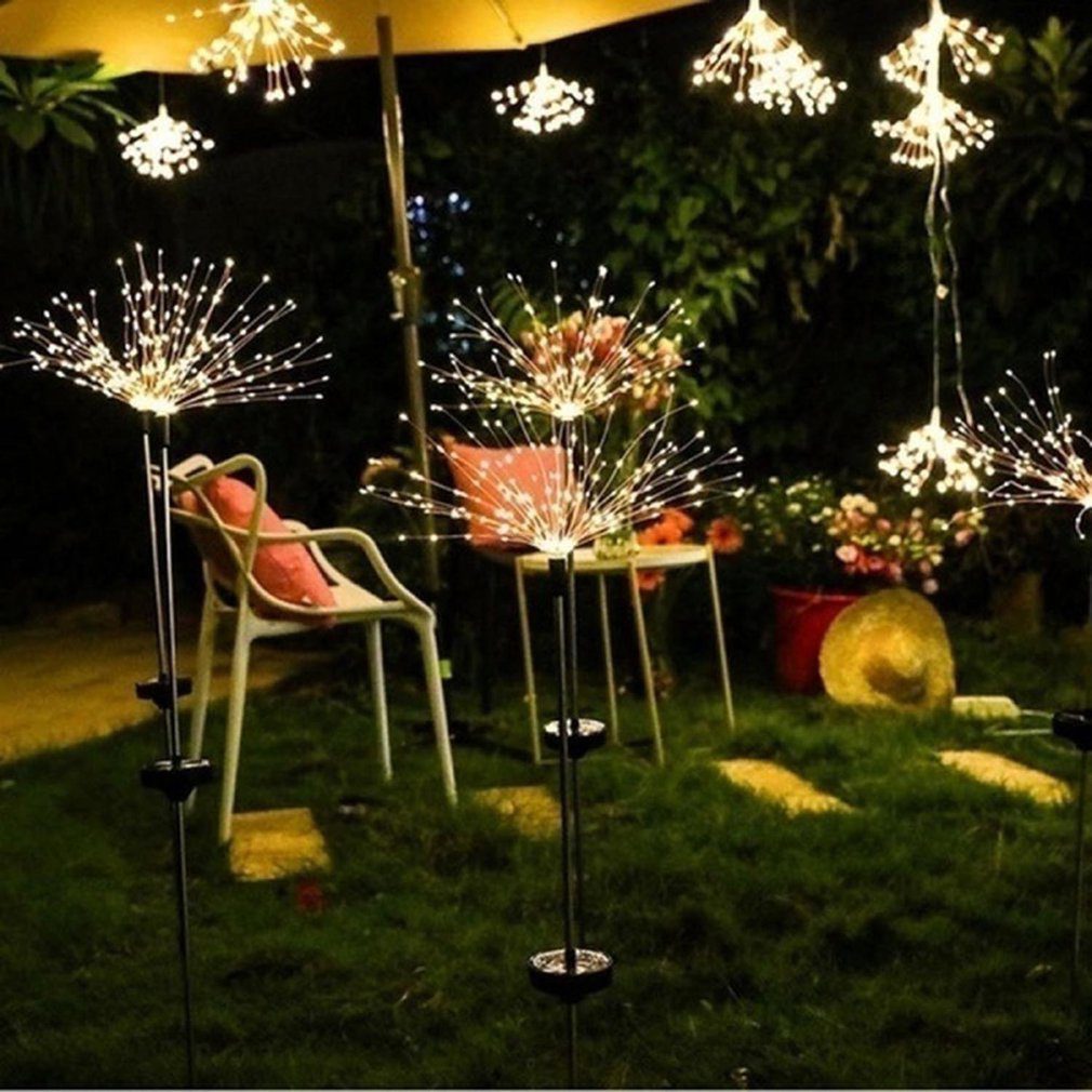 NEW Solar LED Light Outdoor Garden Lighting Dandelion Fireworks Decoration Lamp 200/150/90 LED for Garden Terrace Landscape