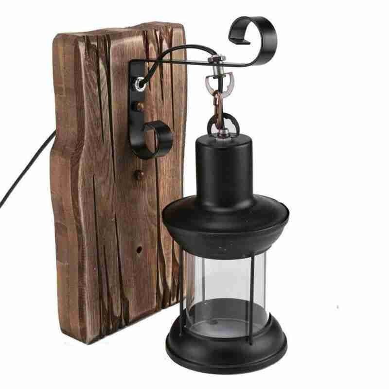 NEW Rustic Wall Lamp Wood Lamp Vintage Fixture Sconce Bar Nostalgic Aisle Outdoor Creative LED Wrought Retro Iron Industrial Lam