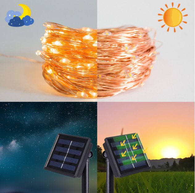 NEW Solar String Fairy Lights 7m 50LED Waterproof Outdoor Garland Solar Power Lamp Christmas For Garden Decoration