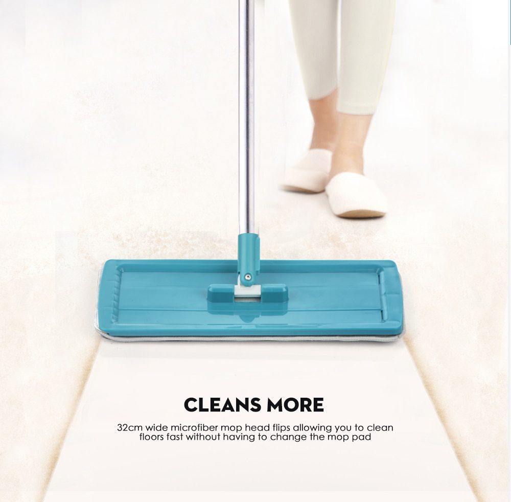 NEW Flat Squeeze Mop and Bucket Hand Free Wringing Floor Cleaning Mop Microfiber Mop Pads Wet or Dry Usage on Hardwood Laminate