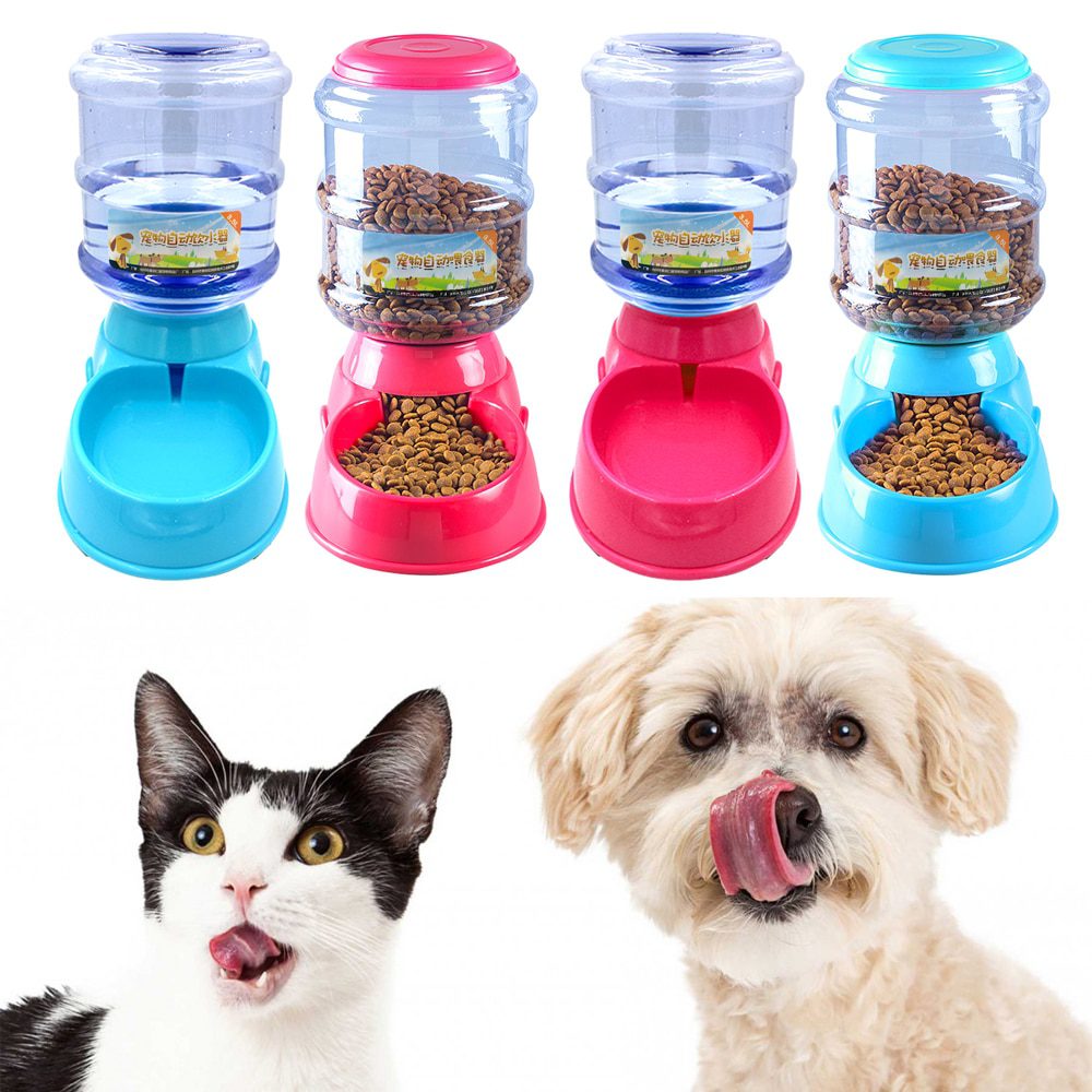 NEW 3.5L Dog Cat Feeder Bowl Automatic Pet Water Dispenser Drinking Fountain Bottle Plastic Pet Feeding Drinker Water Bowl