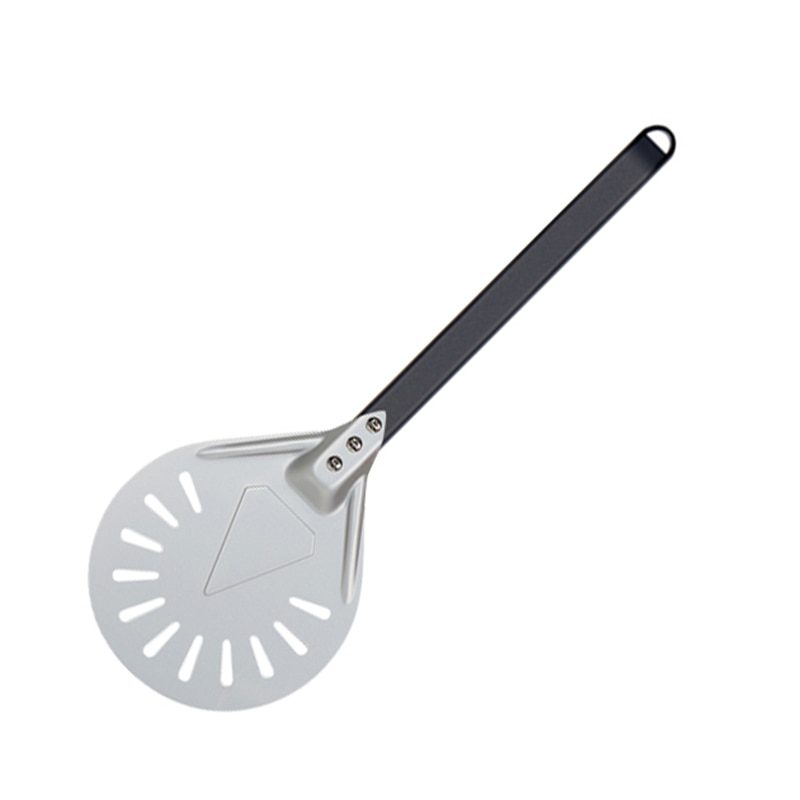 NEW Pizza Turning small Pizza Peel Paddle Short round Pizza Tool Non Slip wooden Handle 7 8 9 inch Perforated Pizza Shovel Alumi