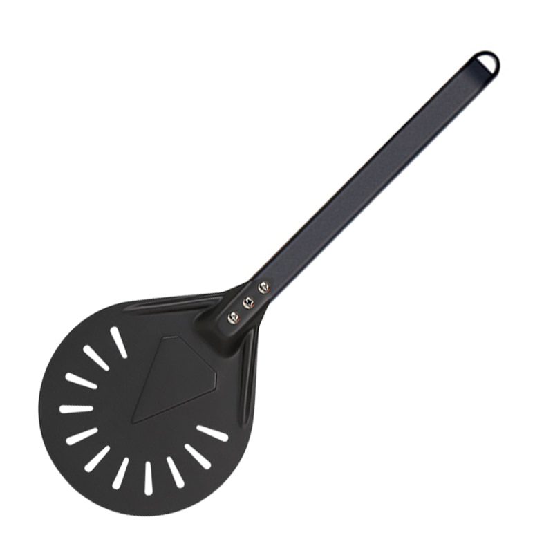 NEW Pizza Turning small Pizza Peel Paddle Short round Pizza Tool Non Slip wooden Handle 7 8 9 inch Perforated Pizza Shovel Alumi