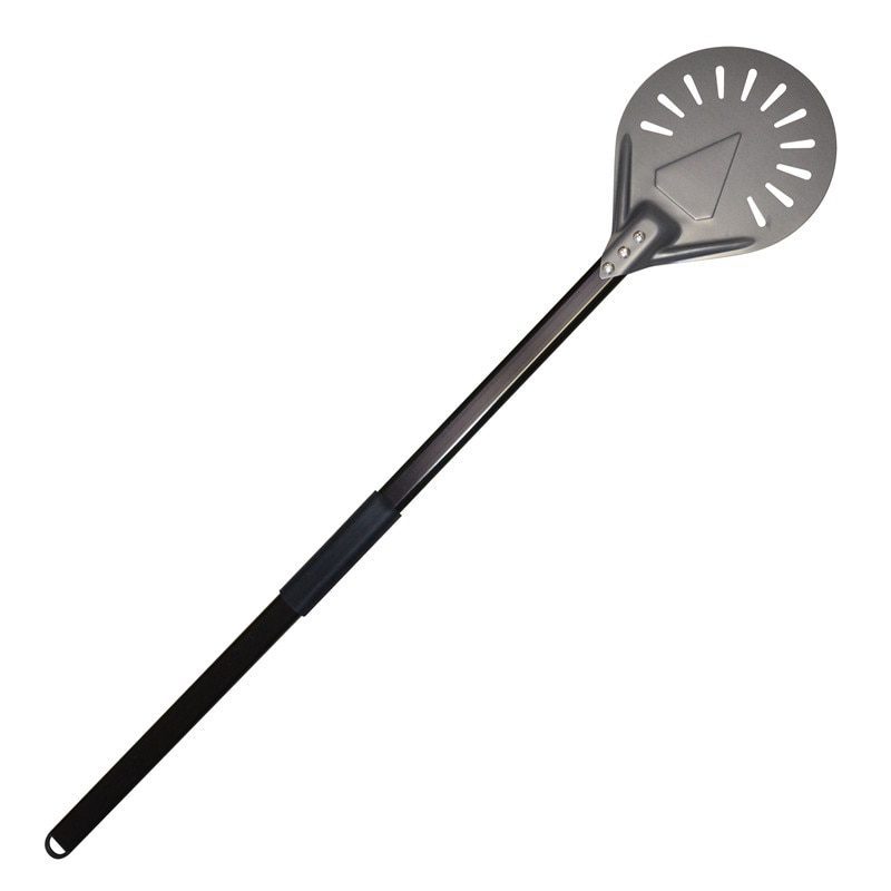 NEW Pizza Turning small Pizza Peel Paddle Short round Pizza Tool Non Slip wooden Handle 7 8 9 inch Perforated Pizza Shovel Alumi