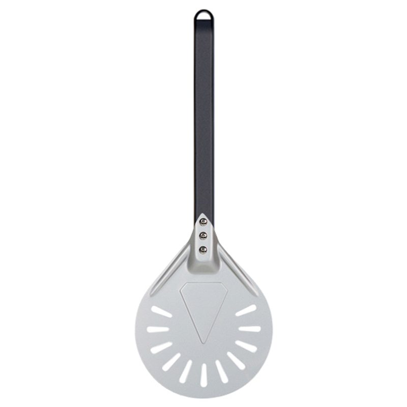 NEW Pizza Turning small Pizza Peel Paddle Short round Pizza Tool Non Slip wooden Handle 7 8 9 inch Perforated Pizza Shovel Alumi