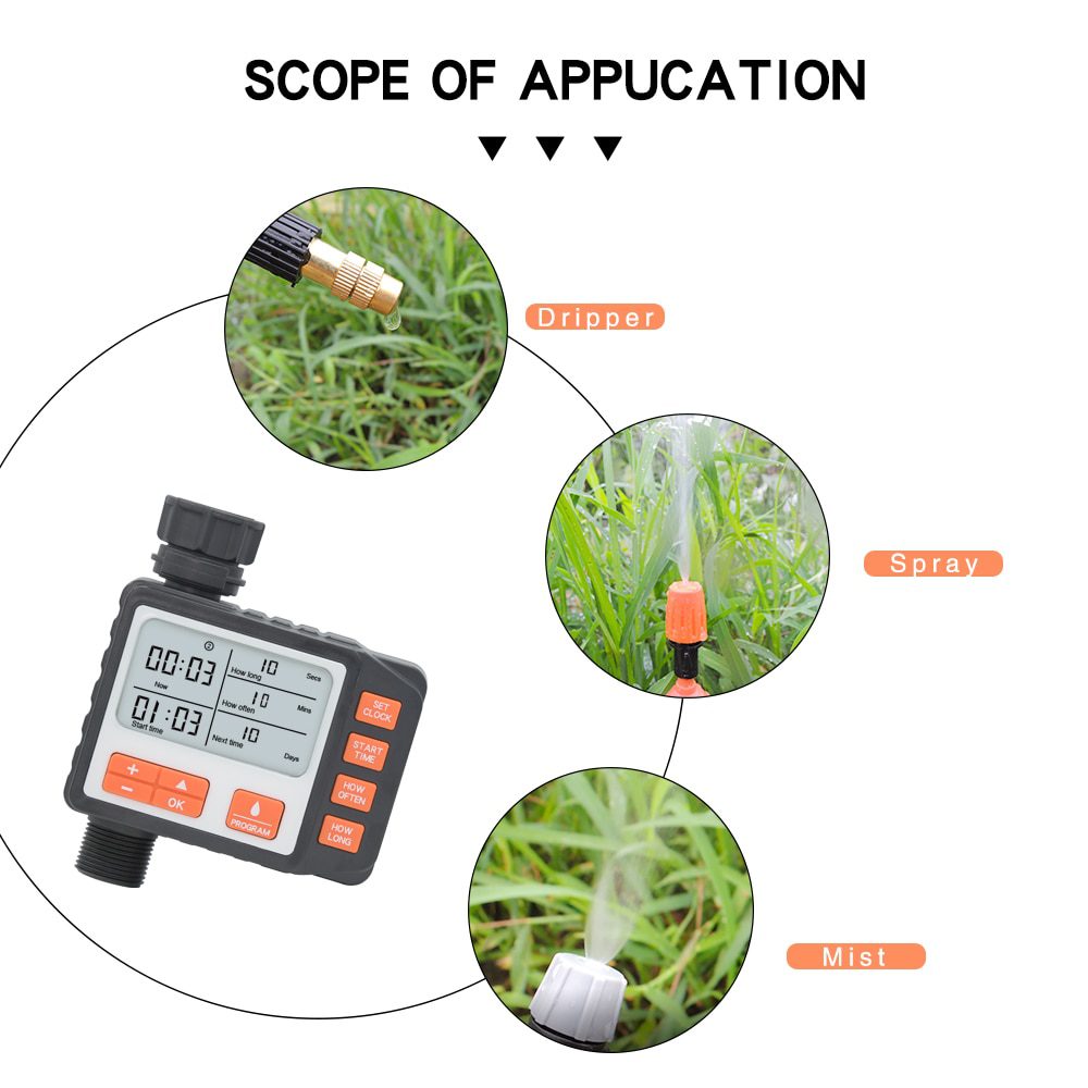 NEW Automatic LCD Display Watering Timer Electronic Digital Programmable Controller Garden Plant Vegetable Automatic Watering Ti