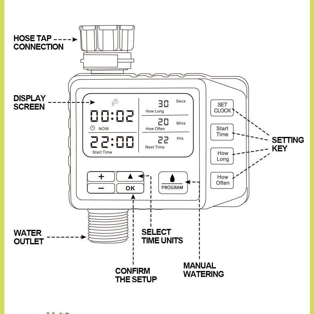 NEW Automatic LCD Display Watering Timer Electronic Digital Programmable Controller Garden Plant Vegetable Automatic Watering Ti