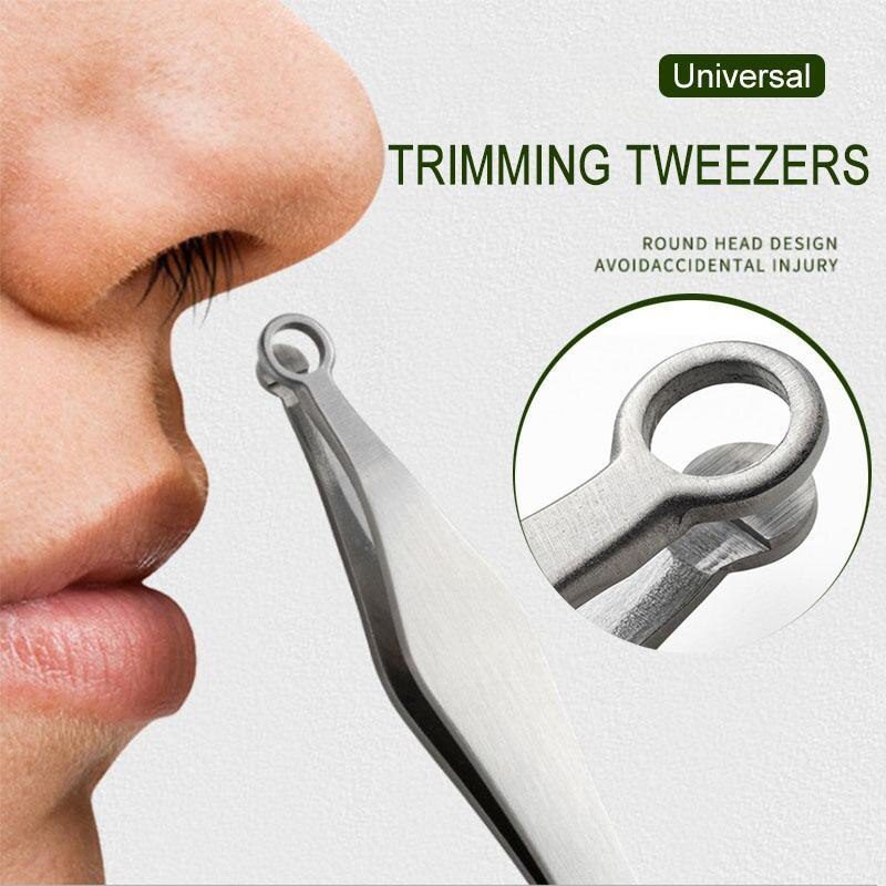 NEW Universal Nose Hair Trimming Anti-static Precision Tweezers Set Pinzas Pincet Stainless Steel Tweezer Electronics Repair Too