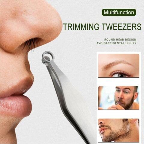 NEW Universal Nose Hair Trimming Anti-static Precision Tweezers Set Pinzas Pincet Stainless Steel Tweezer Electronics Repair Too