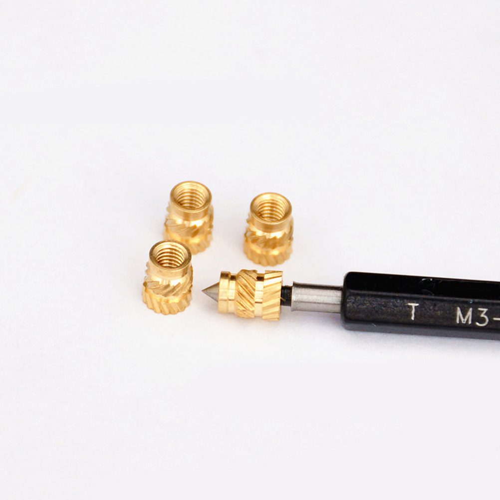 NEW 200pcs M3 M3*5.7-OD4.6 Thread Brass Knurled Inserts Nut Heat Embed Parts Female Pressed Fit into Holes for 3D Printing suppl