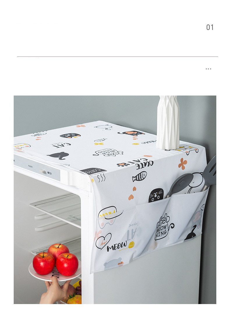 NEW Waterproof Refrigerator Cover Anti-dust Washing Machine Fridge Cover Towel Pocket Hanging Storage Bag Refrigerator Organizer