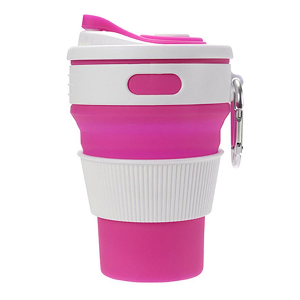 NEW Silicone Cup With Carabiner Portable Telescopic Drinking Collapsible Coffee Cup Multi-function Foldable Mug For Travel