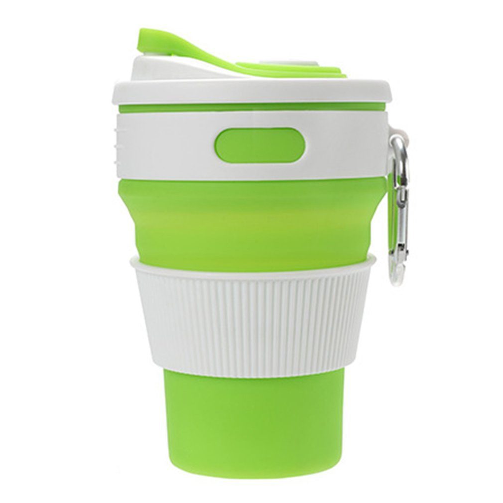 NEW Silicone Cup With Carabiner Portable Telescopic Drinking Collapsible Coffee Cup Multi-function Foldable Mug For Travel