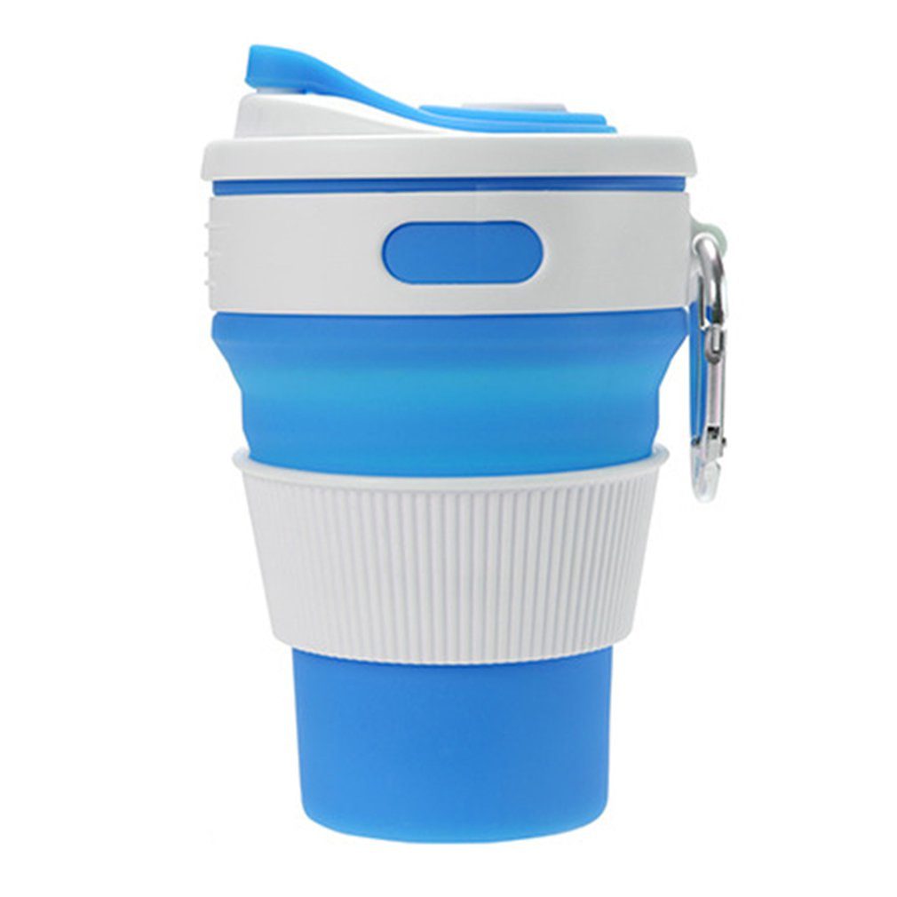 NEW Silicone Cup With Carabiner Portable Telescopic Drinking Collapsible Coffee Cup Multi-function Foldable Mug For Travel