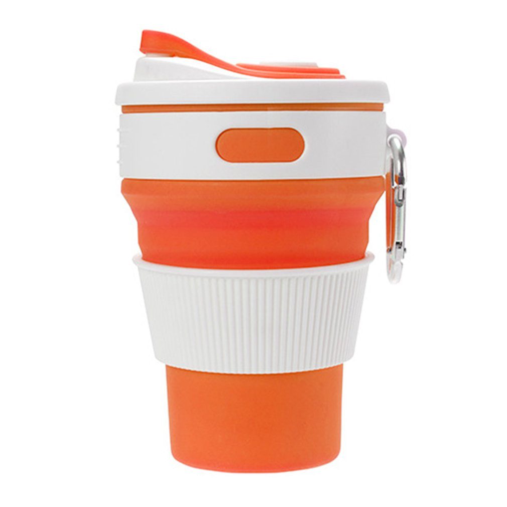 NEW Silicone Cup With Carabiner Portable Telescopic Drinking Collapsible Coffee Cup Multi-function Foldable Mug For Travel