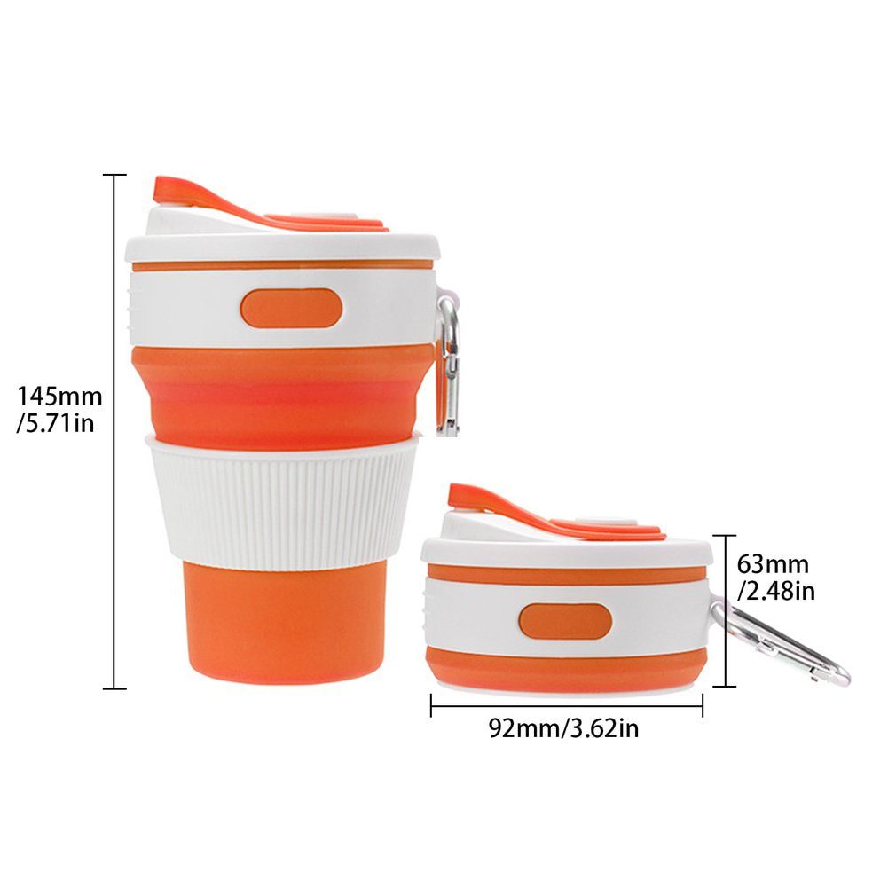 NEW Silicone Cup With Carabiner Portable Telescopic Drinking Collapsible Coffee Cup Multi-function Foldable Mug For Travel