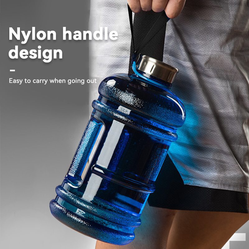 NEW Large Capacity Dumbbell Shape Sport Water Bottle Portable Multifunctiona Gym Fitness Push Cap with Handle Water Kettle 2022