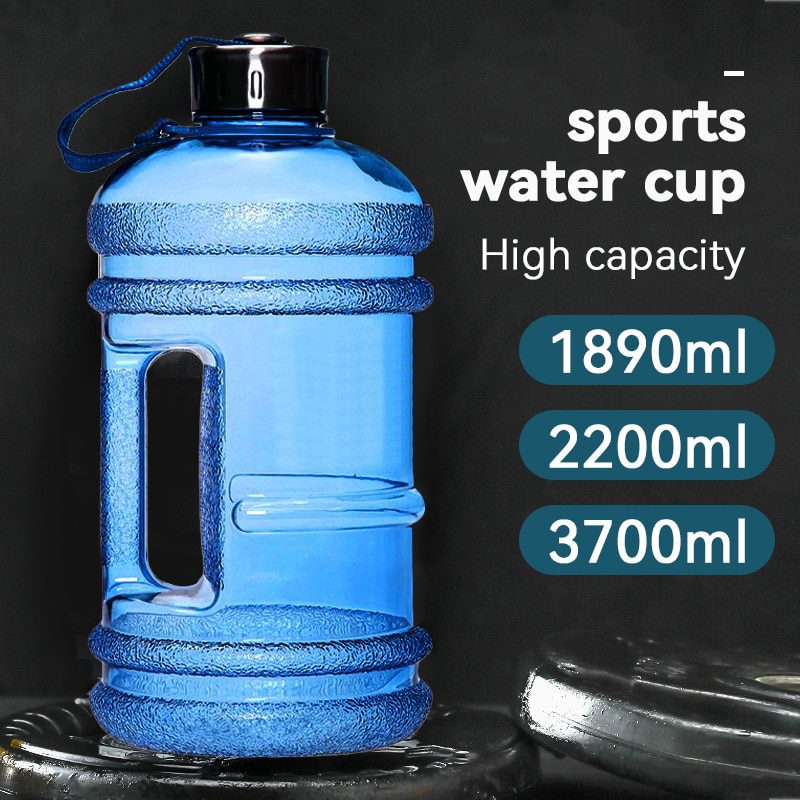 NEW Large Capacity Dumbbell Shape Sport Water Bottle Portable Multifunctiona Gym Fitness Push Cap with Handle Water Kettle 2022