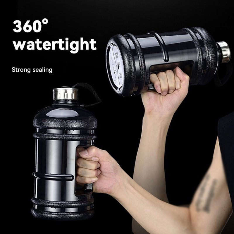 NEW Large Capacity Dumbbell Shape Sport Water Bottle Portable Multifunctiona Gym Fitness Push Cap with Handle Water Kettle 2022