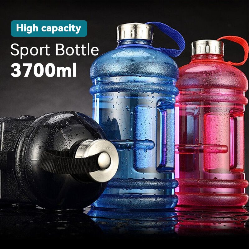 NEW Large Capacity Dumbbell Shape Sport Water Bottle Portable Multifunctiona Gym Fitness Push Cap with Handle Water Kettle 2022