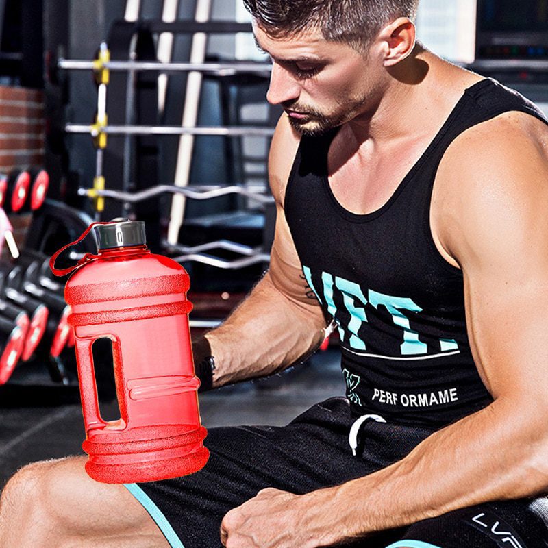 NEW Large Capacity Dumbbell Shape Sport Water Bottle Portable Multifunctiona Gym Fitness Push Cap with Handle Water Kettle 2022