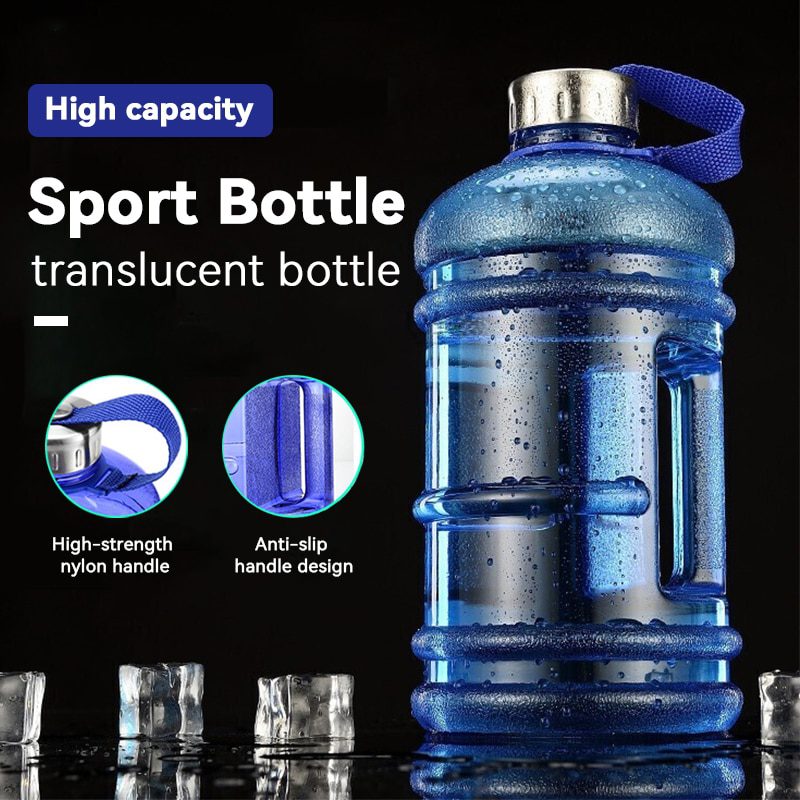 NEW Large Capacity Dumbbell Shape Sport Water Bottle Portable Multifunctiona Gym Fitness Push Cap with Handle Water Kettle 2022