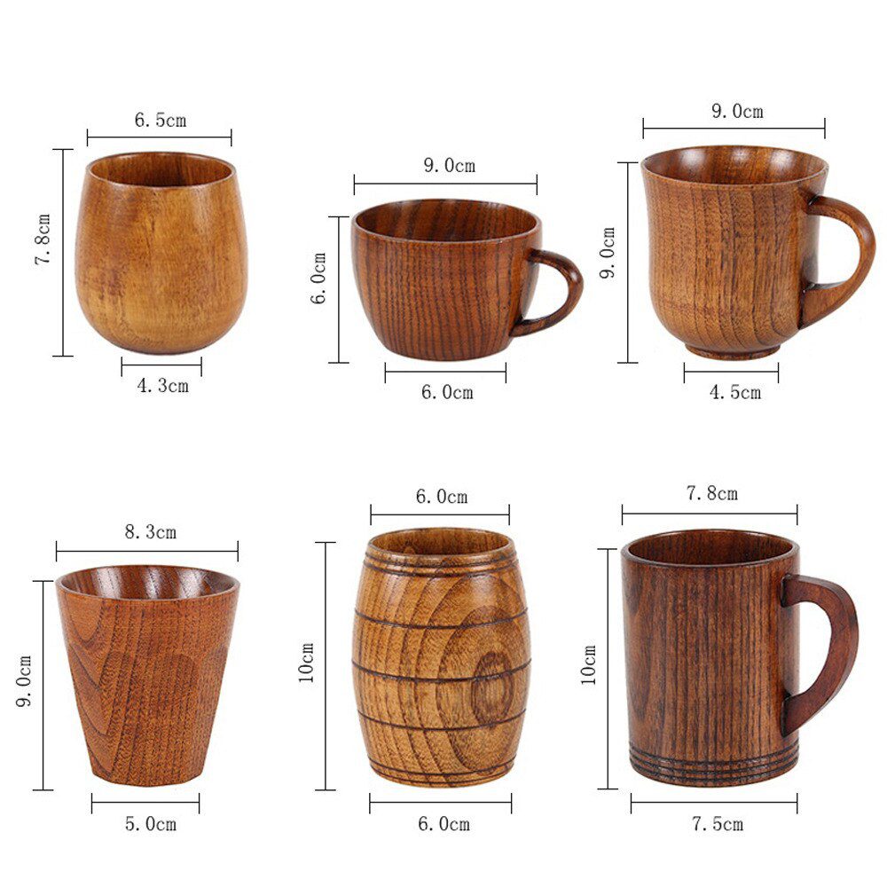 NEW Style Wooden Cup Creative Jujube Wood Insulation Tea Cup Wooden Coffee Cup Drinking Cup Coffee Cup & Saucer Sets