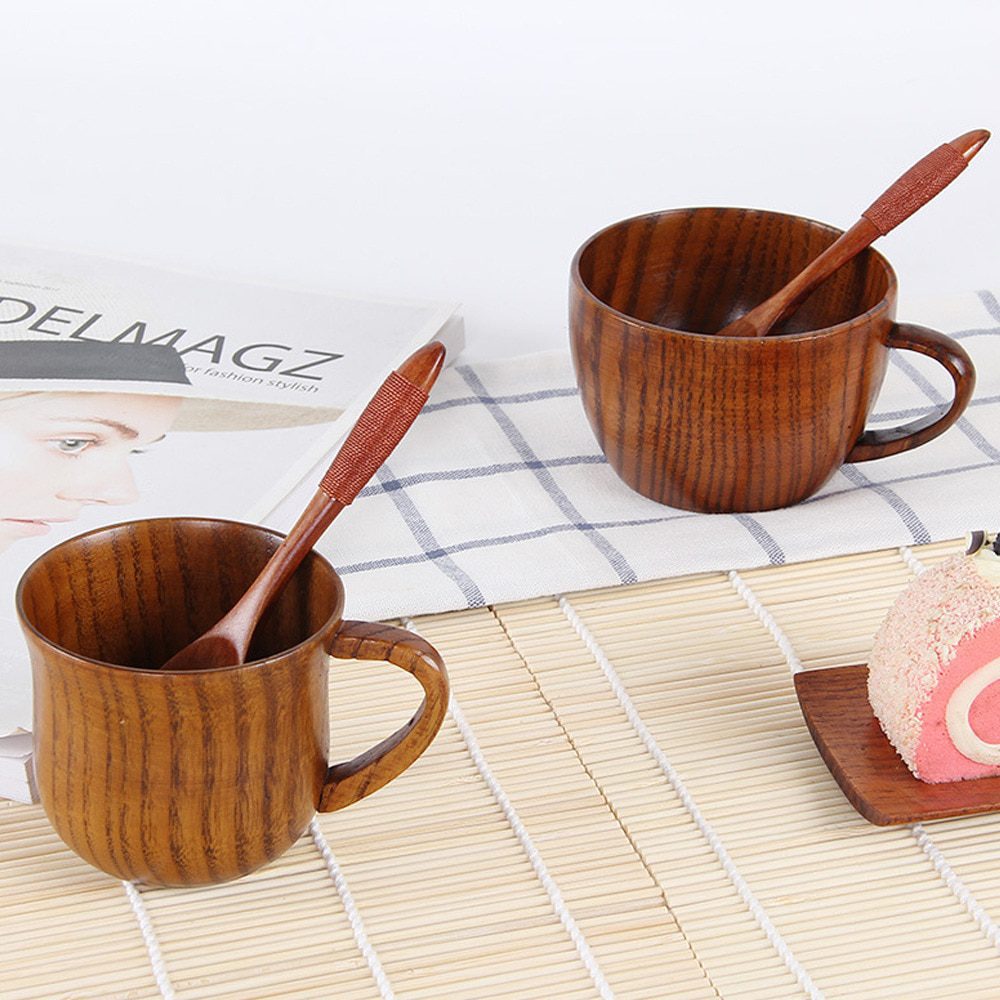 NEW Style Wooden Cup Creative Jujube Wood Insulation Tea Cup Wooden Coffee Cup Drinking Cup Coffee Cup & Saucer Sets