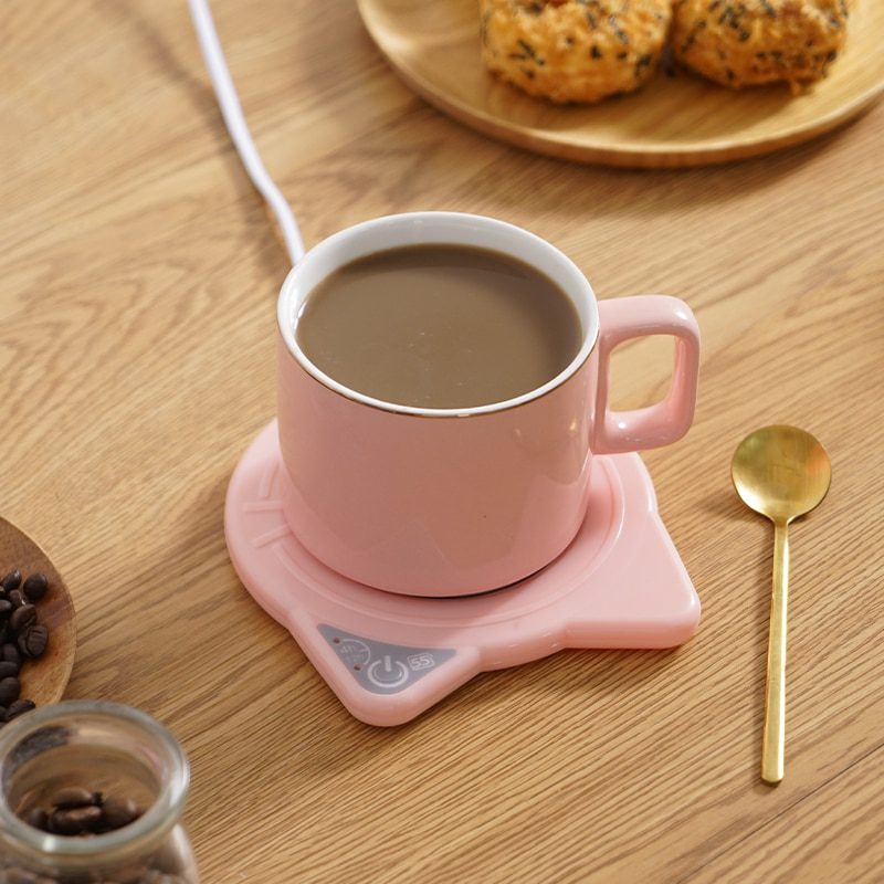 NEW Mug Warmer Mug Cat ear shape Heating Coaster Coffee Cup Warmer Keep Coffee milk Tea 55 ℃ Gifts for Girls